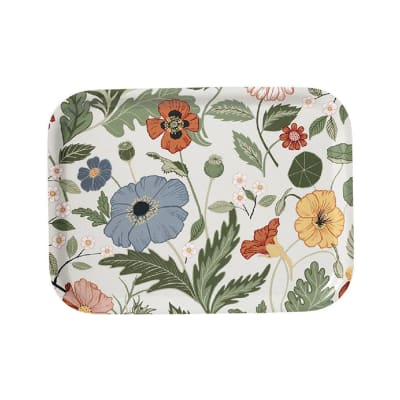 Bandeja Pequeña - Flores - Crema1