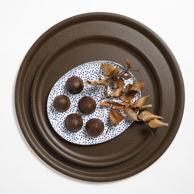 Bandeja Redonda B&L - Ø35 cm Chocolate1