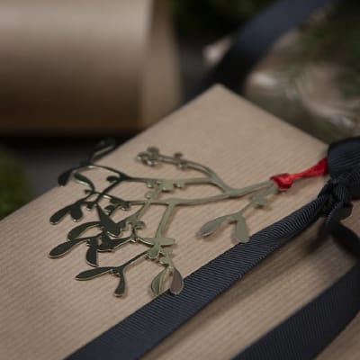 Adorno de Navidad - Muerdago Dorado