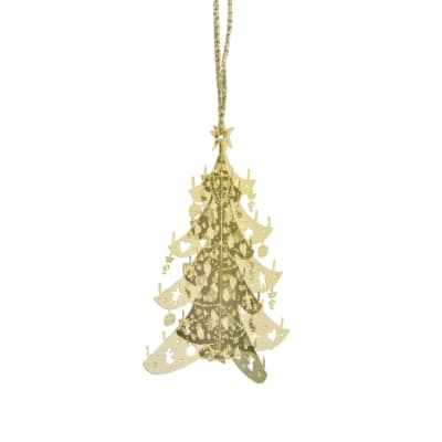 Adorno de Navidad - Arbol 3D Dorado 