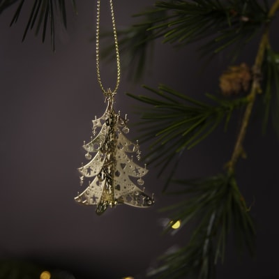 Adorno de Navidad - Arbol 3D Dorado 