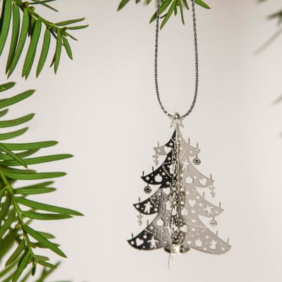 Adorno de Navidad - Arbol 3D Plateado