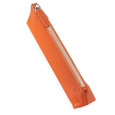 Estuche para lapices de cuero - Naranja
