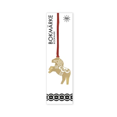 Marca libro - Caballo sueco Dorado