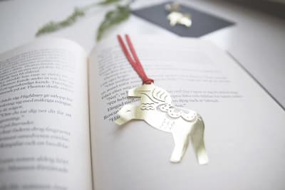 Marca libro - Caballo sueco Dorado