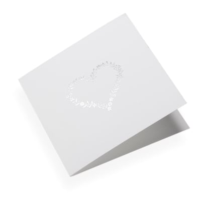 Tarjeta - Corazon de Flores Plateado1