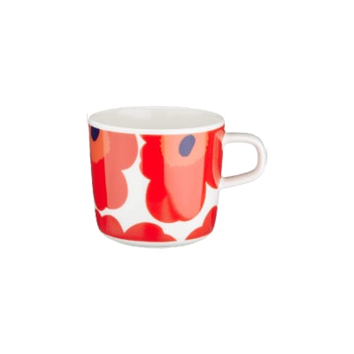 Taza 2 dl - UNIKKO - Blanco/Rojo