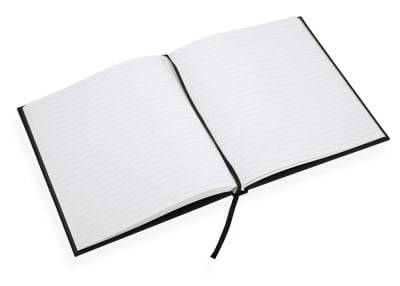 CUADERNO DE TAPA DURA - 17x20 cm - Con Linea - Negro