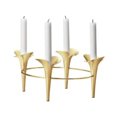 BLOOM BOTANICA - Candelabro Conico - 4 velas - Dorado