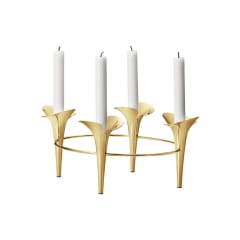 BLOOM BOTANICA - Candelabro Conico - 4 velas - Dorado