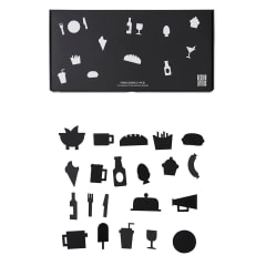 Set de Iconos de Comida para Tableros - Negro.