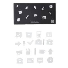 Set de Iconos de Oficina para Tableros de Mensajes - Blanco