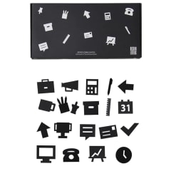Set de Iconos de Oficina para Tableros de Mensajes - Negro