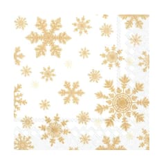 Servilleta - Copos de nieve Blaco/Dorado