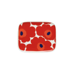 Plato 15x12 cm - UNIKKO - Blanco/Rojo