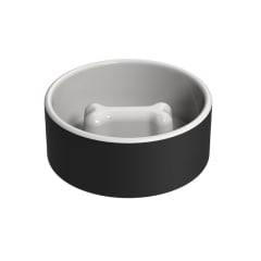 Plato para Comida de Mascotas - Grande Negro