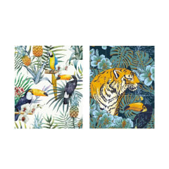 Mural IXXI - Tiger jungle & Toucan family - Doble Cara - Grande