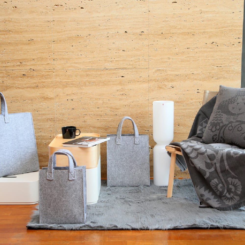 Meno home bag 350x300x200mm grey felt1