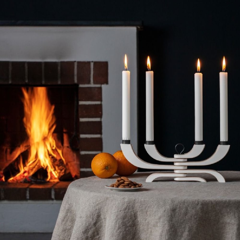 Candelabro Nordico - 4 brazos - Blanco1