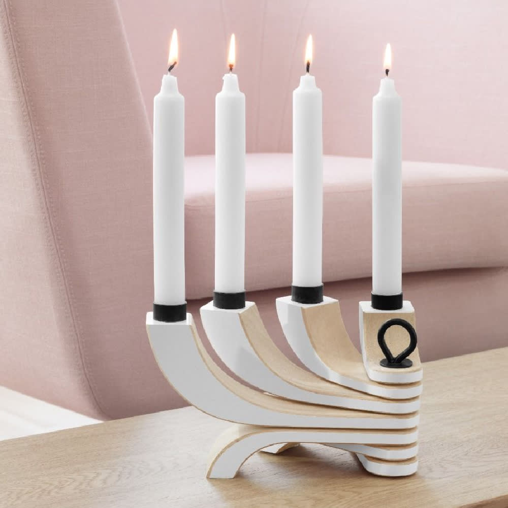 Candelabro Nordico - 4 brazos - Blanco2