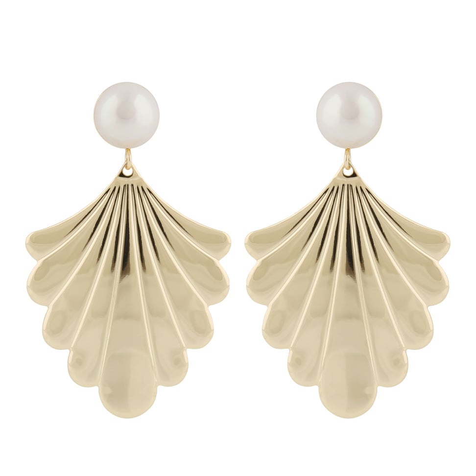 Pendiente - Lydia big pearl - Dorado1