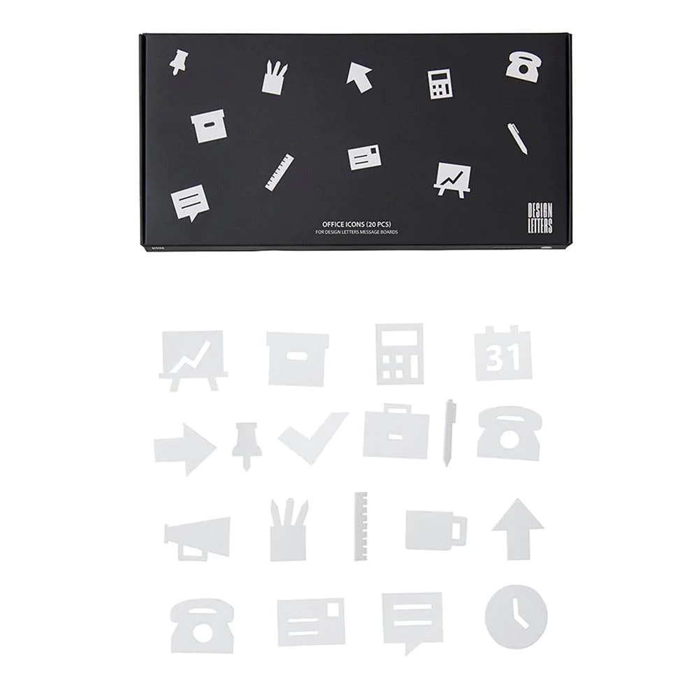 Set de Iconos de Oficina para Tableros - Blanco2