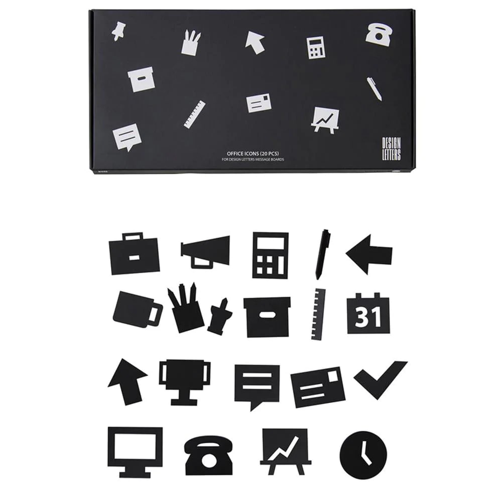 Set de Iconos de Oficina para Tableros - Negro2