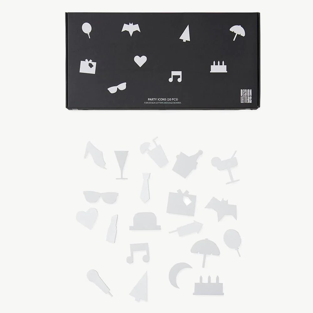 Set de Iconos de Fiesta para Tableros - Blanco2