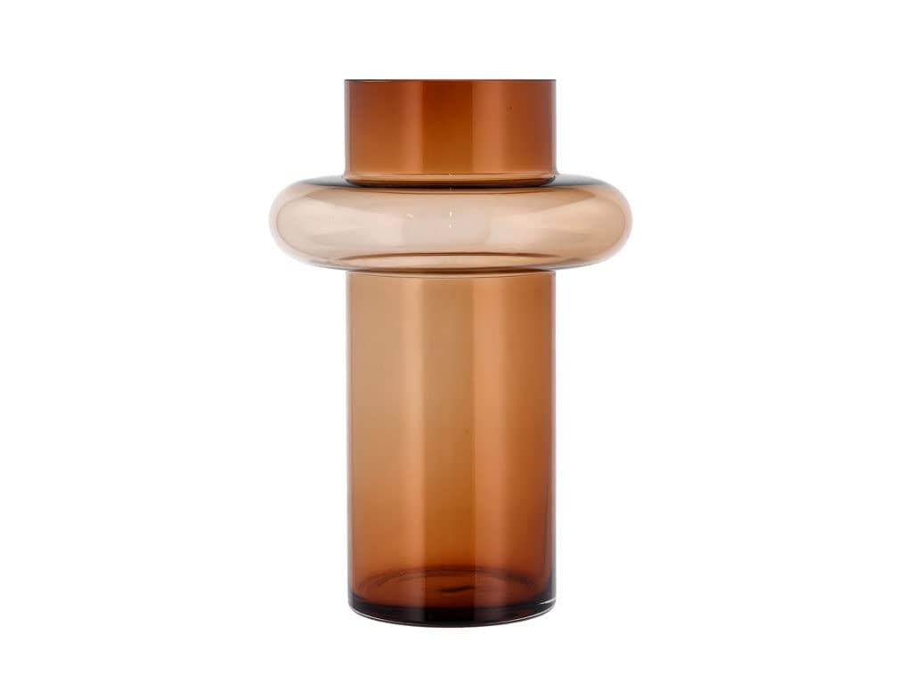 Jarrón tubo de cristal Lyngby - 30 cm - ámbar1