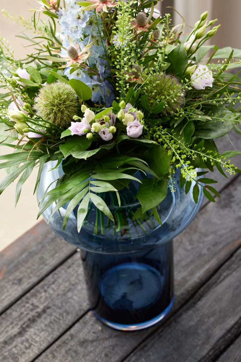 Jarrón tubo de cristal Lyngby - 40 cm - Azul4