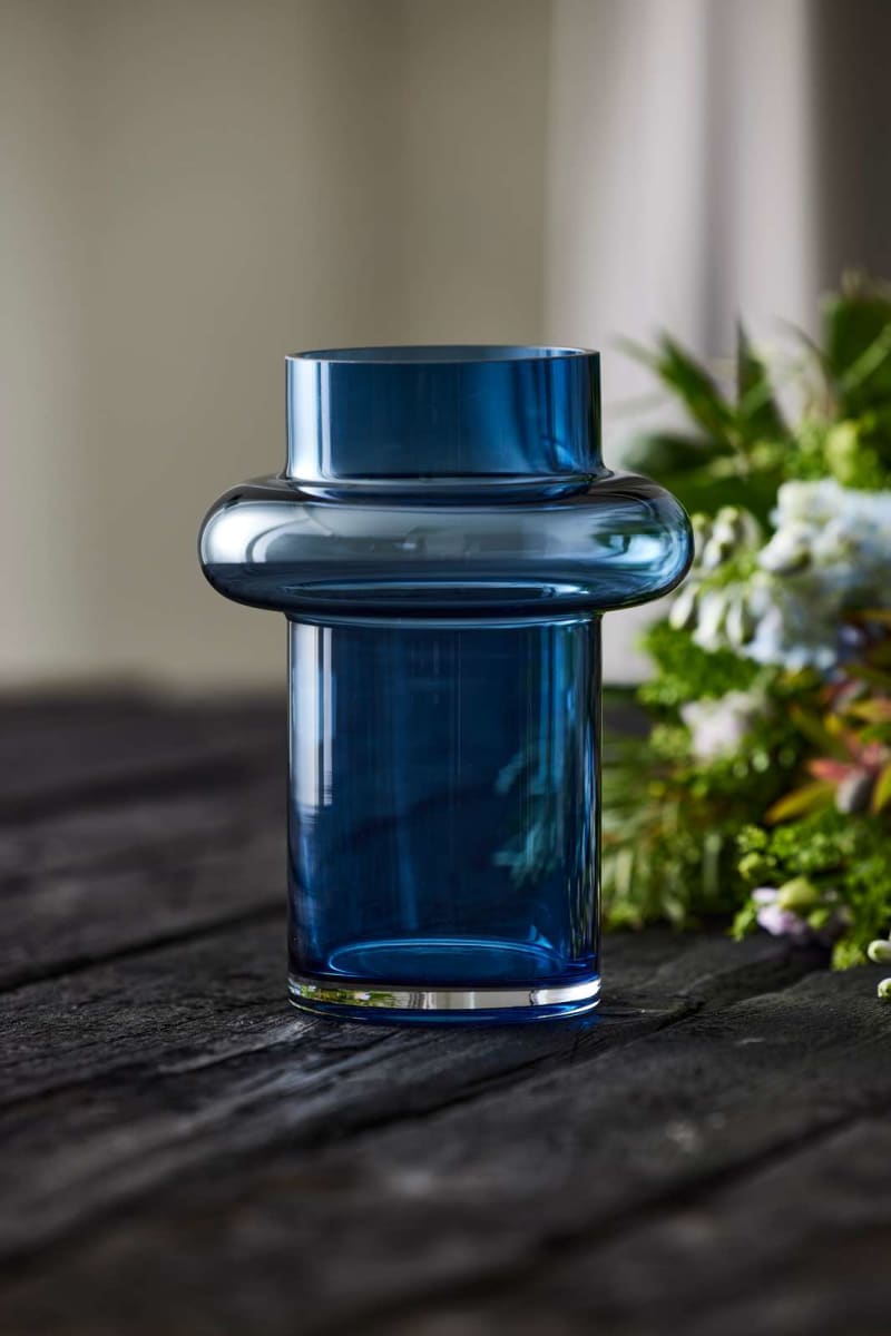 Jarrón tubo de cristal Lyngby - 20 cm - Azul3