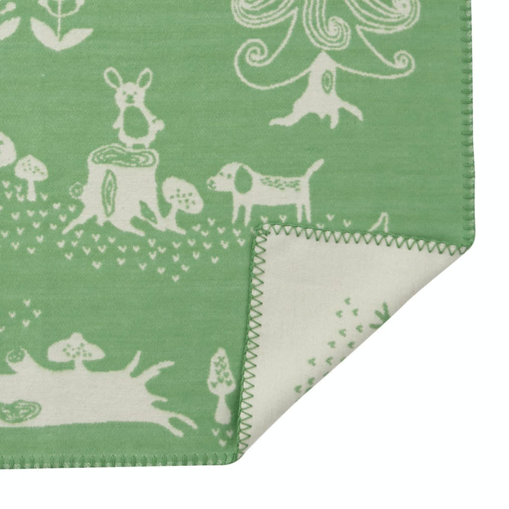 Little bear green, woven cotton2