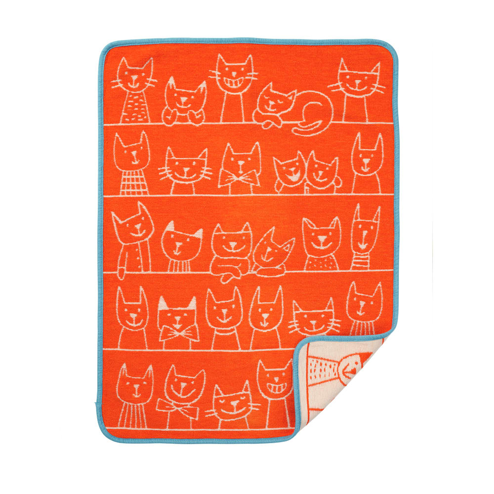 Manta Moggie de algodón - Naranja1