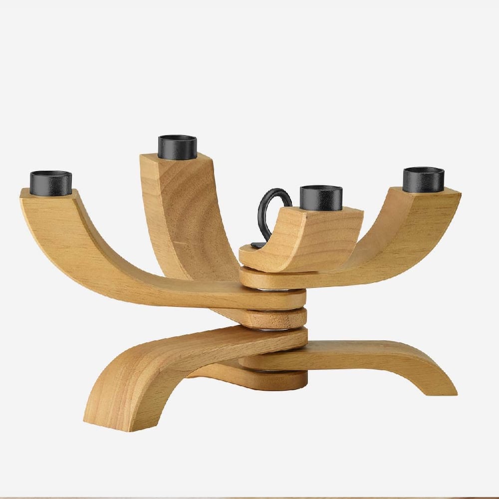 Candelabro Nordico - 4 brazos - Madera1