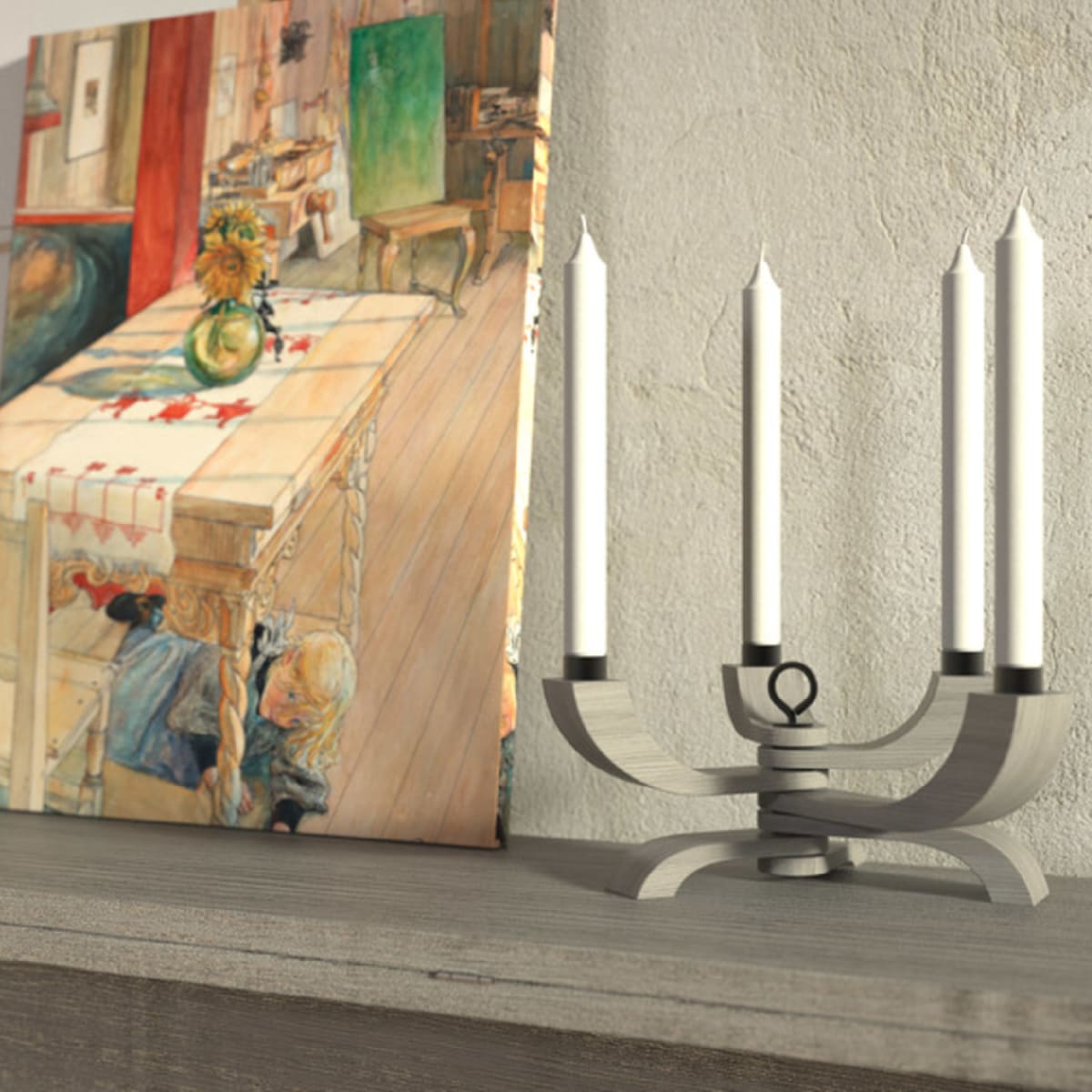 Candelabro Nordico - 4 brazos - Gris3