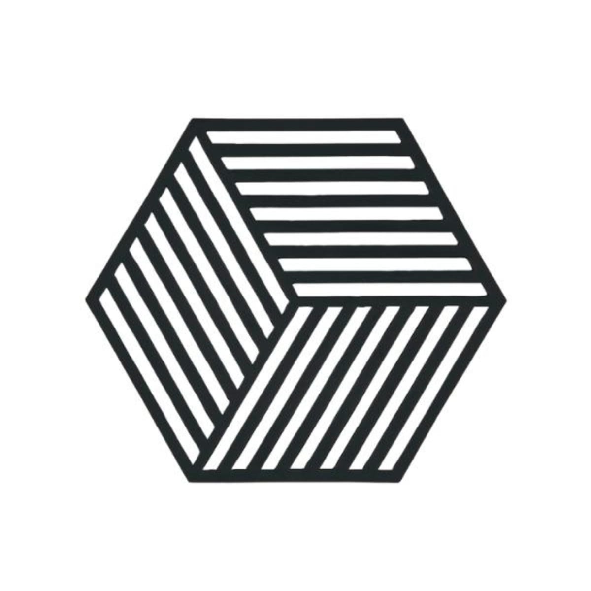 Salvamanteles hexagonal - Negro1