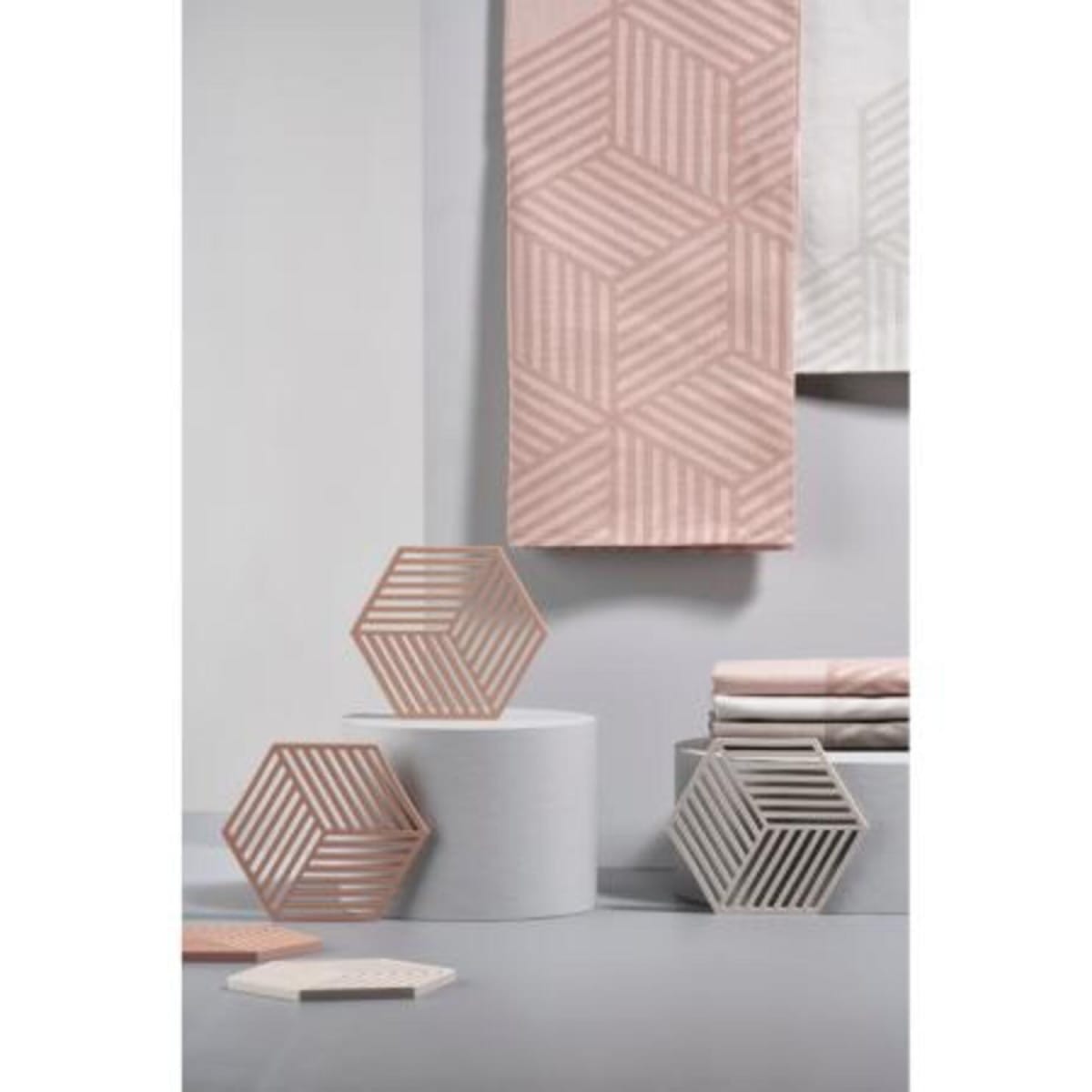 Salvamanteles hexagonal - Gris Claro2