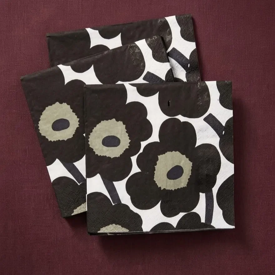 Servilleta de Cóctel - Unikko -  Negro2