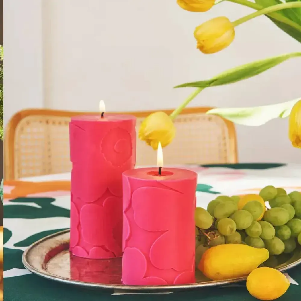 Vela Marimekko pequeña - Rosada4