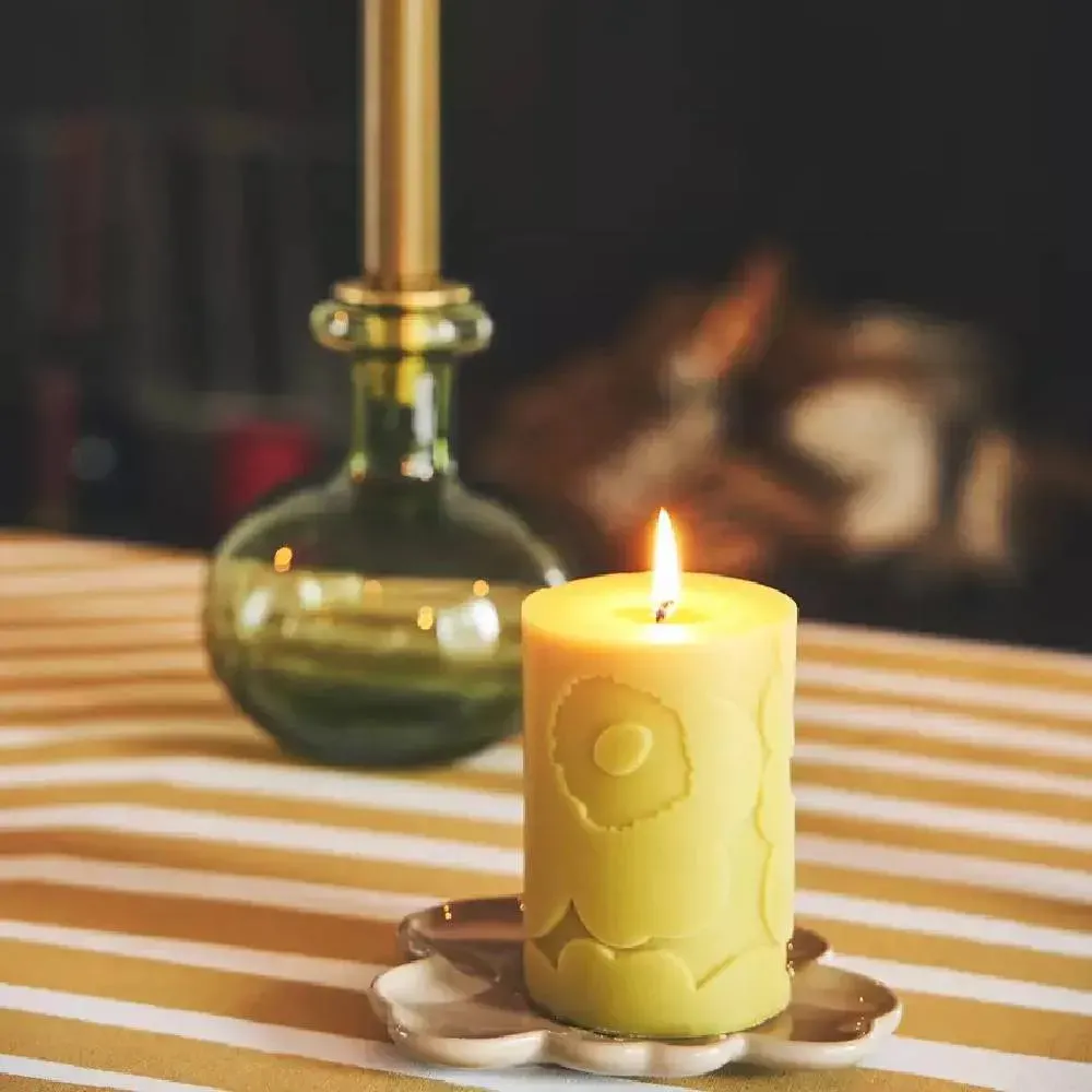 Vela Marimekko pequeña - Verde Oliva2