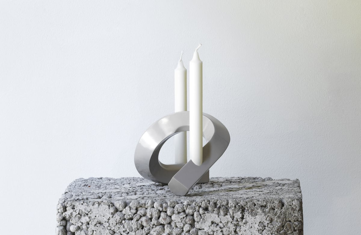 Candelabro Crooked Two - Gris Claro2