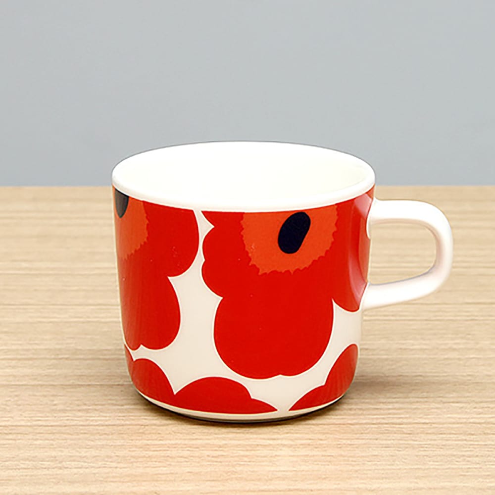 Taza 2 dl - UNIKKO - Blanco/Rojo1