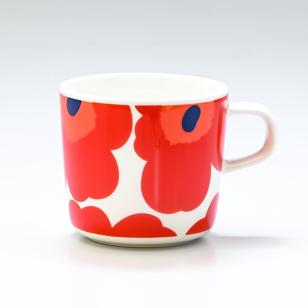 Taza 2 dl - UNIKKO - Blanco/Rojo2