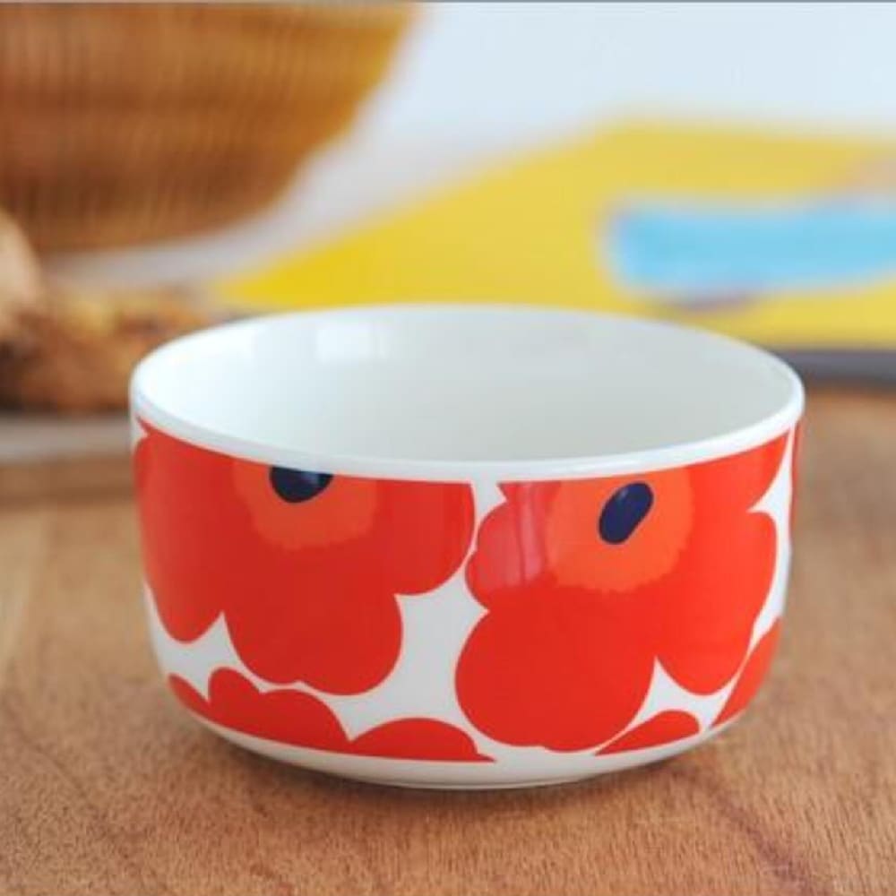 Bowl 2,5 dl - UNIKKO / Blanco-Rojo2
