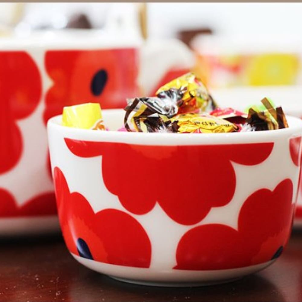 Bowl 2,5 dl - UNIKKO / Blanco-Rojo3