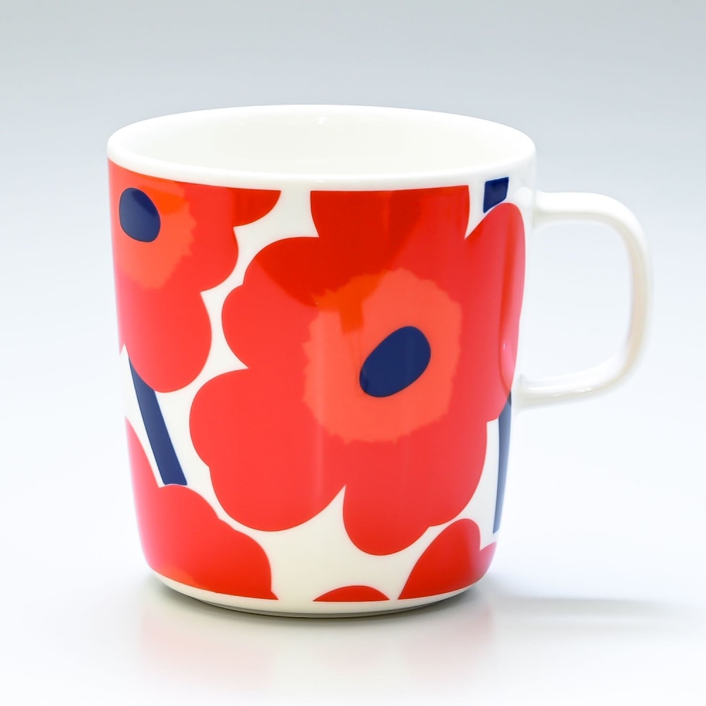 Taza 4 dl - UNIKKO - Blanco/rojo1