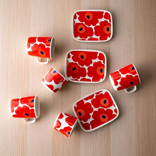 TAZA 2 DL sin aza - Unikko - Blanco/Rojo5