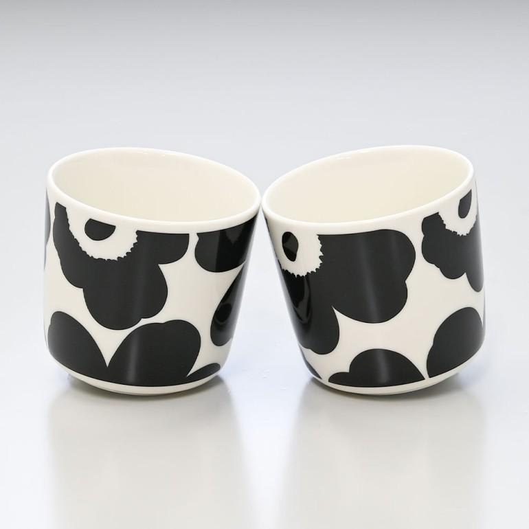 TAZA 2 DL sin aza - Unikko - Blanco/Negro3