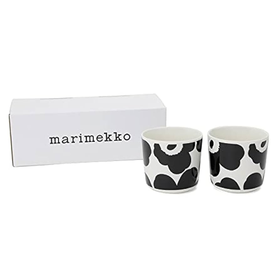 TAZA 2 DL sin aza - Unikko - Blanco/Negro6
