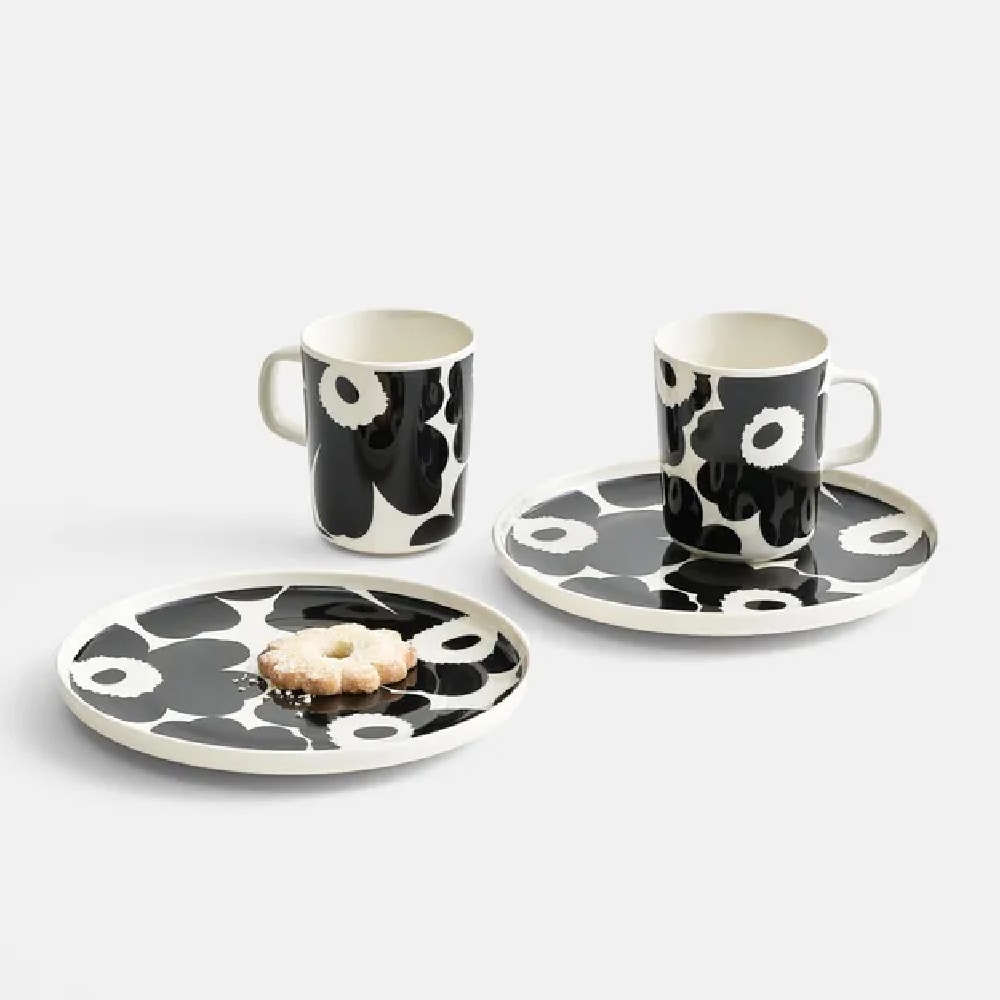 Plato 20 cm - UNIKKO - Blanco/Negro2